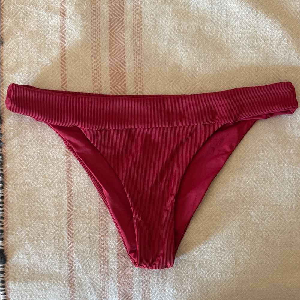 l*space ribbed Veronica red bikini bottoms large